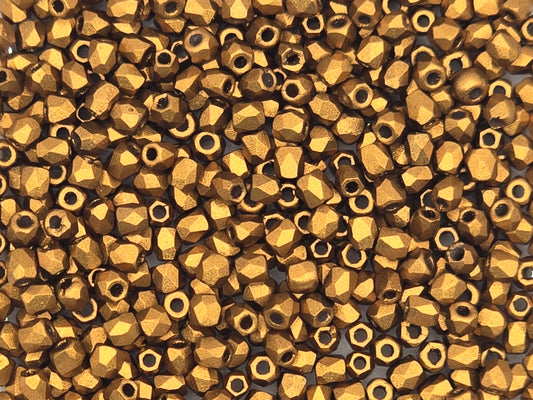 True 2 - 2mm Fire Polished Faceted Rounds - Bronze Gold - 100 pcs