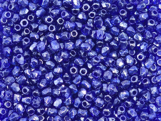 True 2 - 2mm Fire Polished Faceted Rounds - Cobalt Luster - 100 pcs