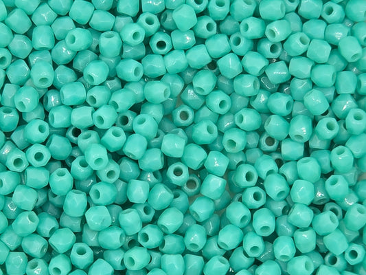 True 2 - 2mm Fire Polished Faceted Rounds - Green Turquoise Opaque - 100 pcs