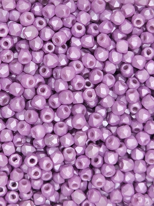 True 2 - 2mm Fire Polished Faceted Rounds - Pastel Light Rose - 100 pcs