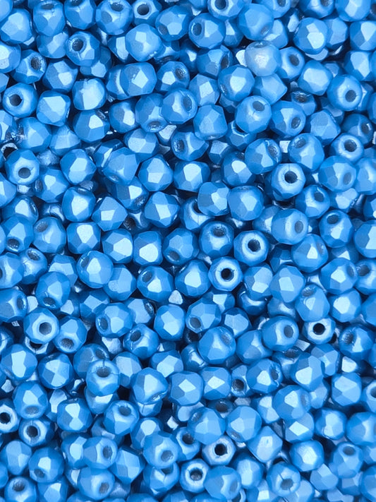 True 2 - 2mm Fire Polished Faceted Rounds - Pastel Turquoise - 100 pcs
