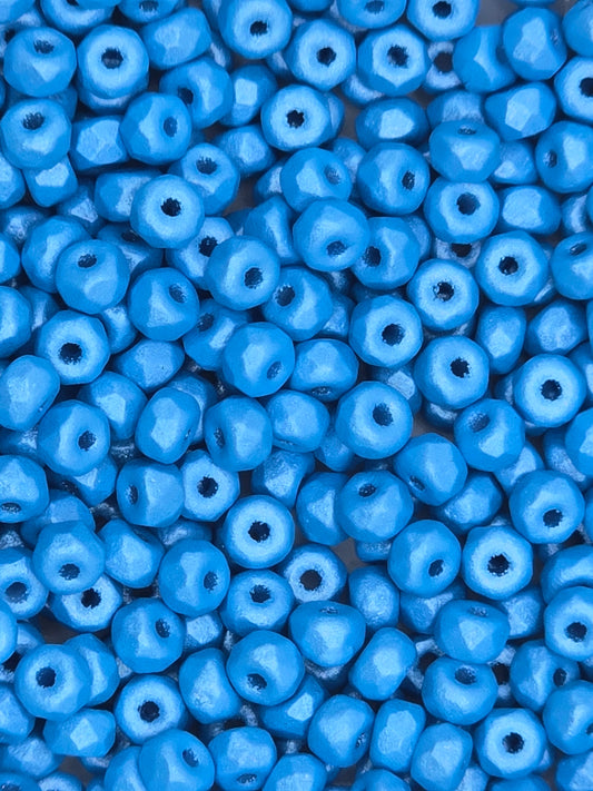 True 2 - 2x3mm Fire Polished Faceted Micro Spacers - Capri Blue - 100 pcs