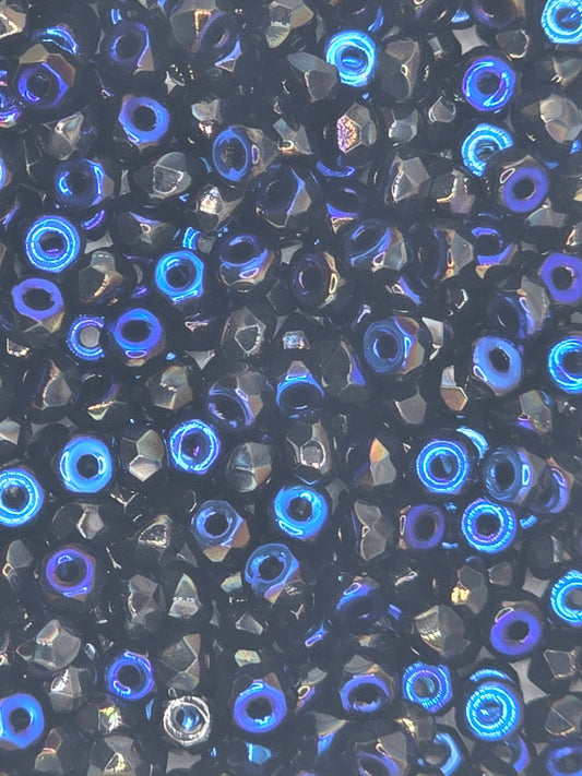 True 2 - 2x3mm Fire Polished Faceted Micro Spacers - Full Azuro - 100 pcs