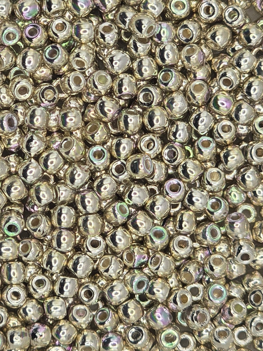 True 2 - 2mm Fire Polished Round Druks - 999 Fine Silver Plate AB - 100 pcs
