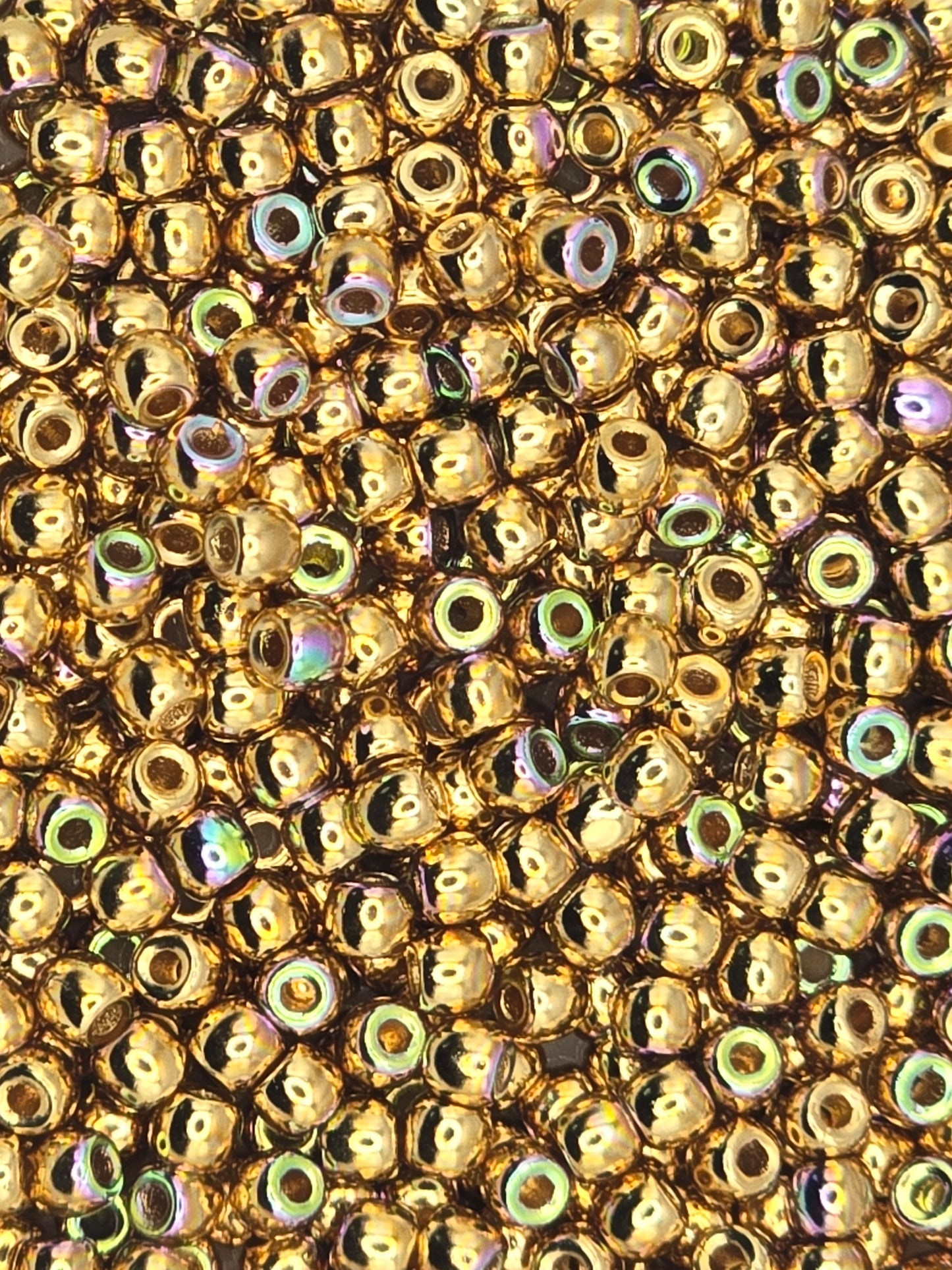 True 2 - 2mm Fire Polished Round Druks - 24Kt Gold Plate AB - 100 pcs