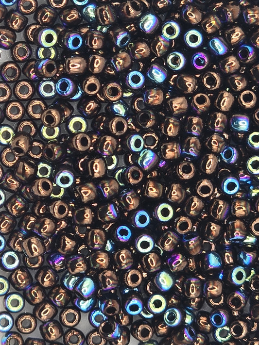 True 2 - 2mm Fire Polished Round Druks - Jet Bronze AB - 100 pcs