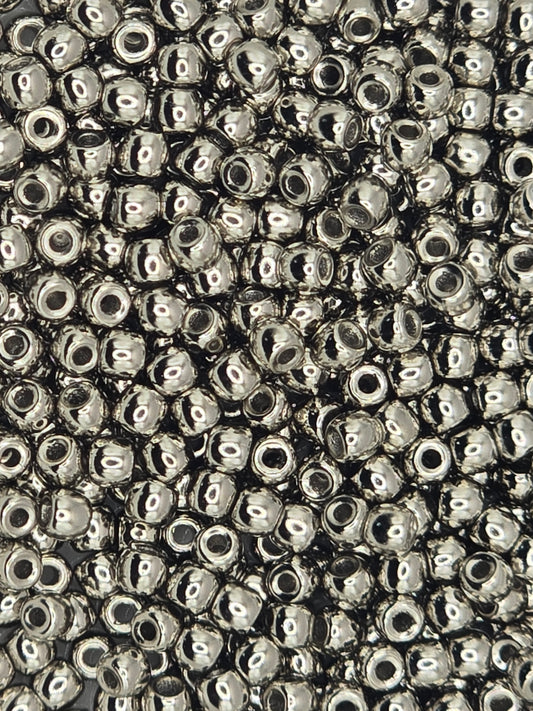 True 2 - 2mm Fire Polished Round Druks - Nickle Plate - 100 pcs