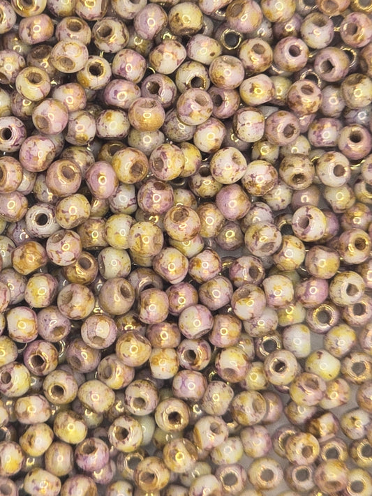 True 2 - 2mm Fire Polished Round Druks - Chalk Senegal Brown - 100 pcs