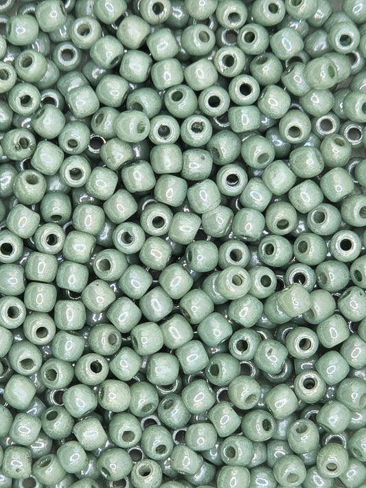 True 2 - 2mm Fire Polished Round Druks - Chalk Dark Green Luster - 100 pcs