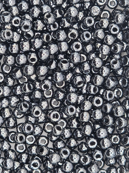 True 2 - 2mm Fire Polished Round Druks - Jet Hematite - 100 pcs