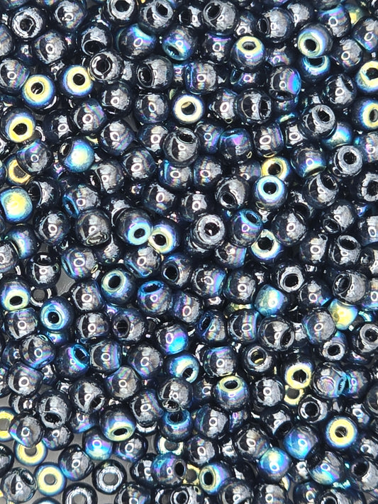 True 2 - 2mm Fire Polished Round Druks - Jet Hematite AB - 100 pcs