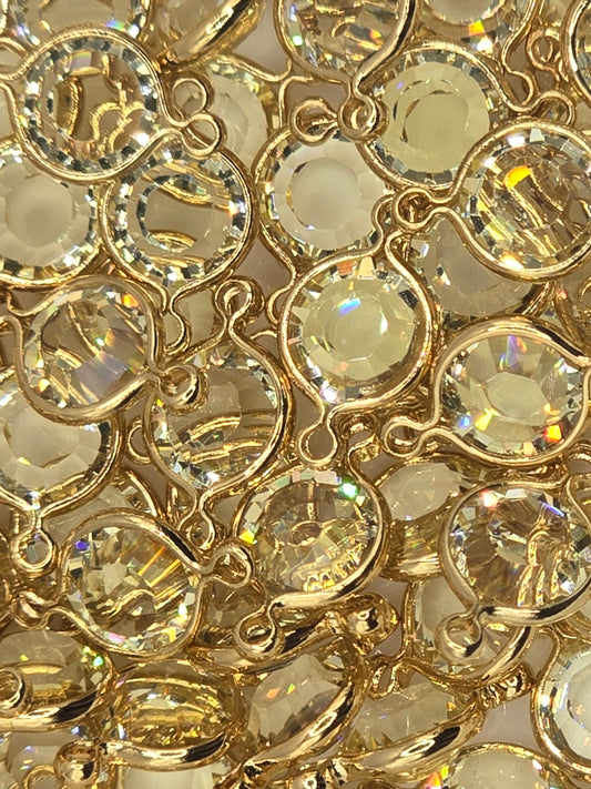 Swarovski - Channels / Links - Jonquil / Gold - 5 pcs