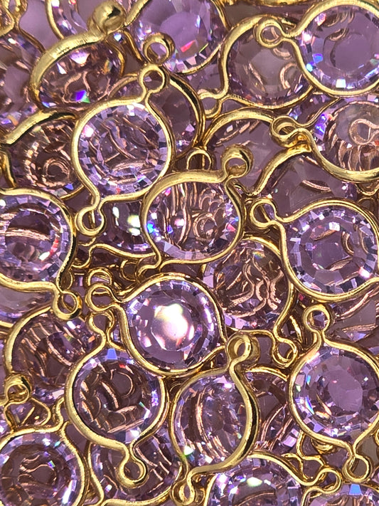 Swarovski - Channels / Links - Violet / Gold - 5 pcs