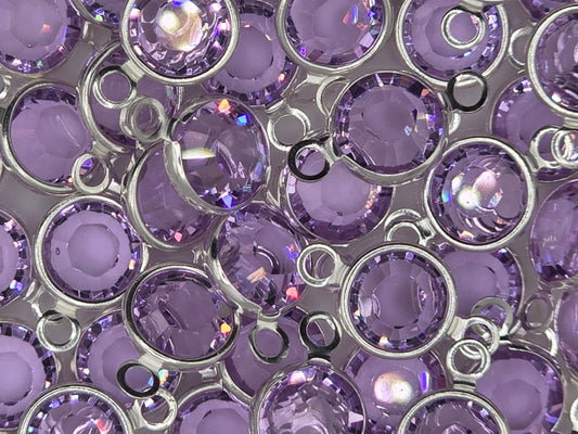 Swarovski - Channels / Links - Violet / Rhodium - 5 pcs