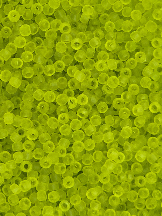 TOHO #15 Seeds - 4F - Transparent Frosted Lime Green - 5 gms
