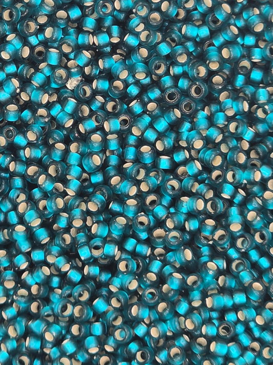 TOHO #15 Seeds - 27BDF - Silver Lined Frosted Teal - 5 gms