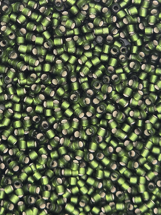 TOHO #15 Seeds - 37F - Silver Lined Frosted Olivine - 5 gms