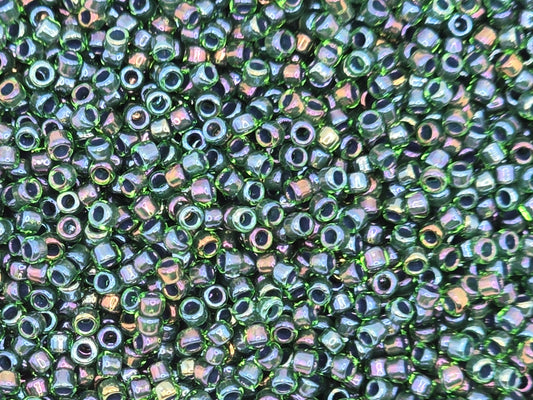 TOHO #15 Seeds - 249 - Inside Colour Peridot/Emerald Lined - 5 gms