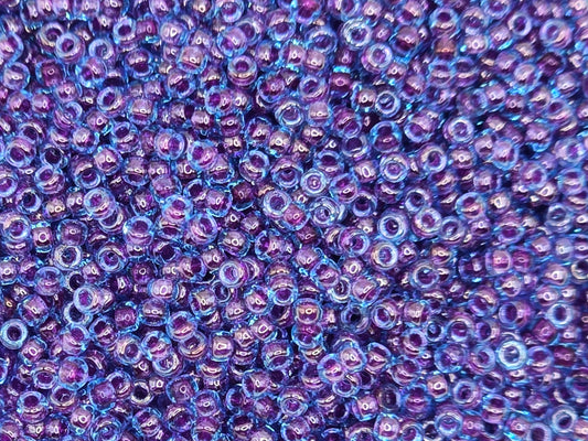 TOHO #15 Seeds - 252 - Inside Colour Aqua/Purple Lined - 5 gms