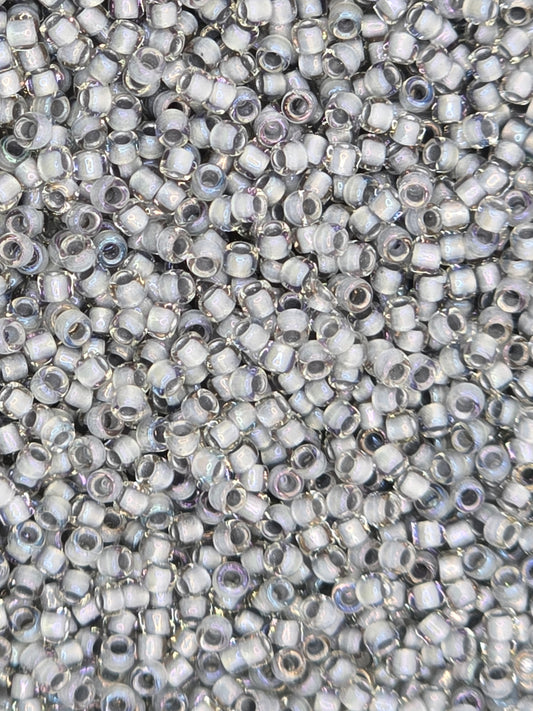 TOHO #15 Seeds - 261 - Inside Rainbow Crystal/Grey Lined - 5 gms