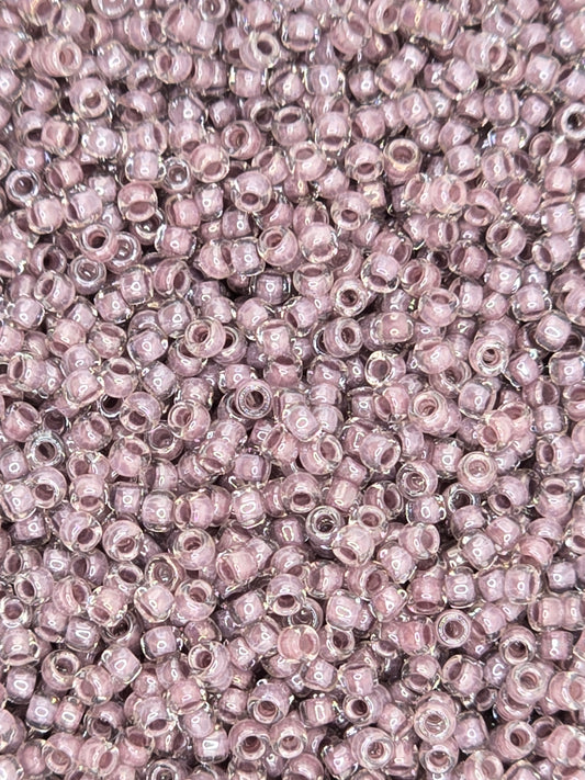 TOHO #15 Seeds - 353 - Inside Colour Crystal/Lavender Lined - 5 gms