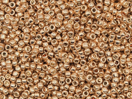 TOHO #15 Seeds - PF551 - Permanent Finish Galvanized Rose Gold - 5 gms