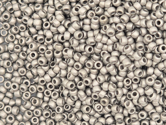 TOHO #15 Seeds - 566 - Metallic Frosted Antique Silver - 5 gms