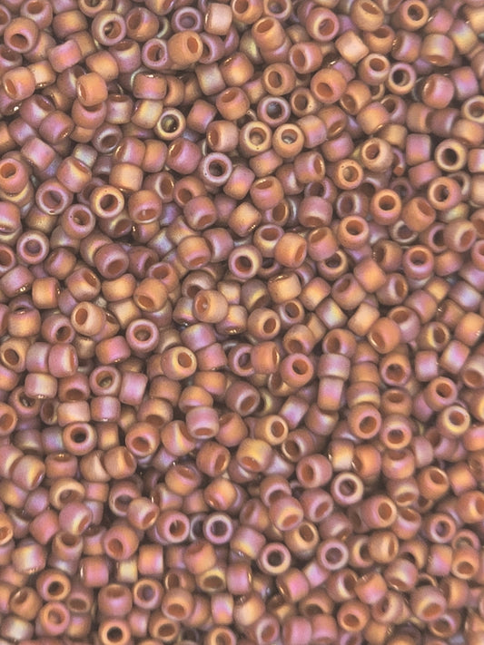 TOHO #15 Seeds - 2640F - Semi Glazed Rainbow Burnt Orange - 5 gms