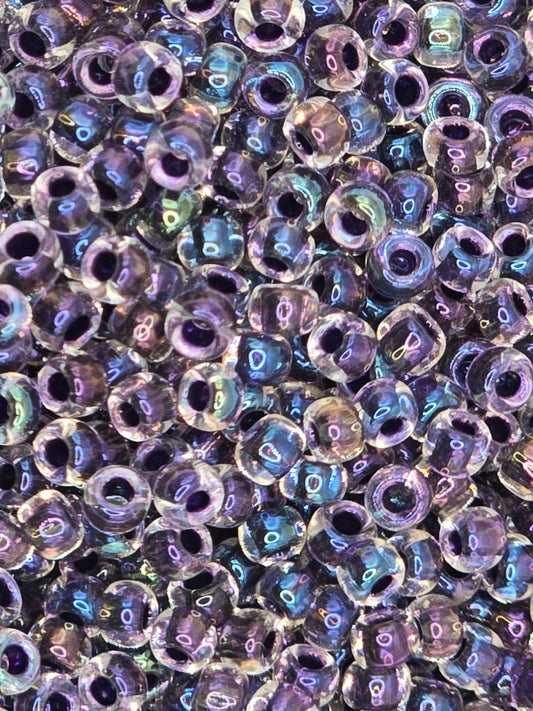 TOHO #8 Seeds - 181 - Inside Colour Rainbow Crystal/Tanzanite Lined - 10 gms