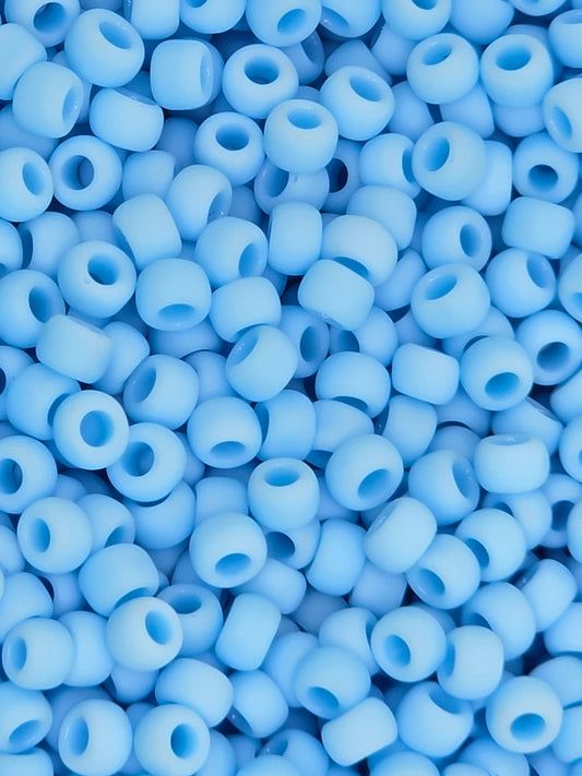 TOHO #8 Seeds - 43F - Opaque Frosted Blue Turquoise - 10 gms