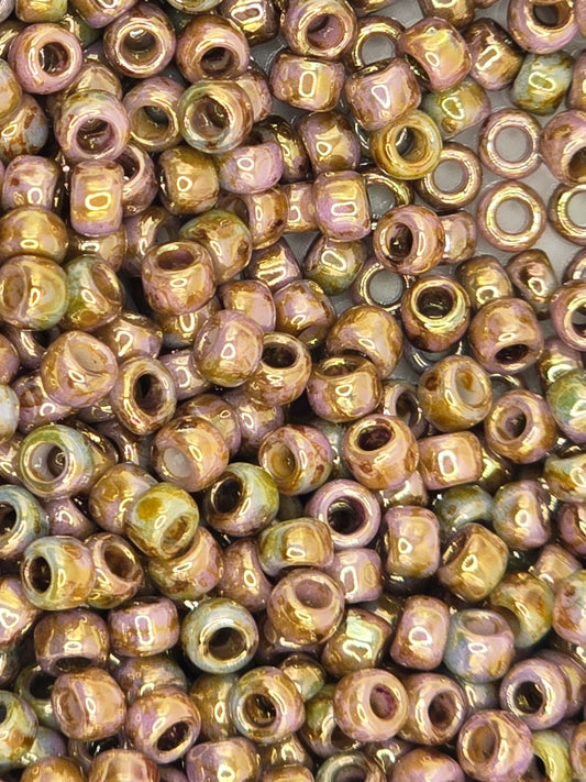 TOHO #8 Seeds - Y185 - HYBRID Luster Opaque Gold/Smoky Topaz - 10 gms
