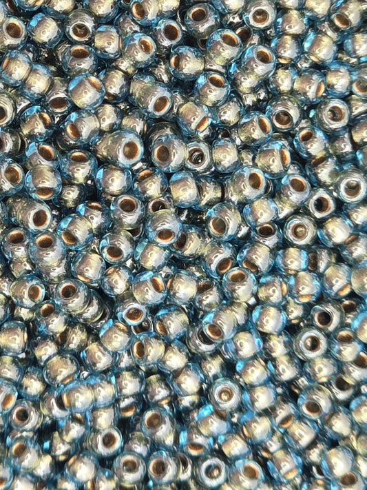 TOHO #11 Seeds - 990 - Gold Lined Aqua - 10 gms