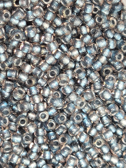 TOHO #11 Seeds - 288 - Inside Colour Crystal/Metallic Blue Lined - 10 gms
