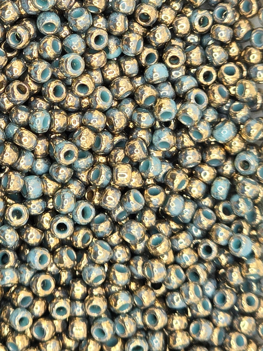 TOHO #11 Seeds - 1703 - Gilded Marble Turquoise - 10 gms