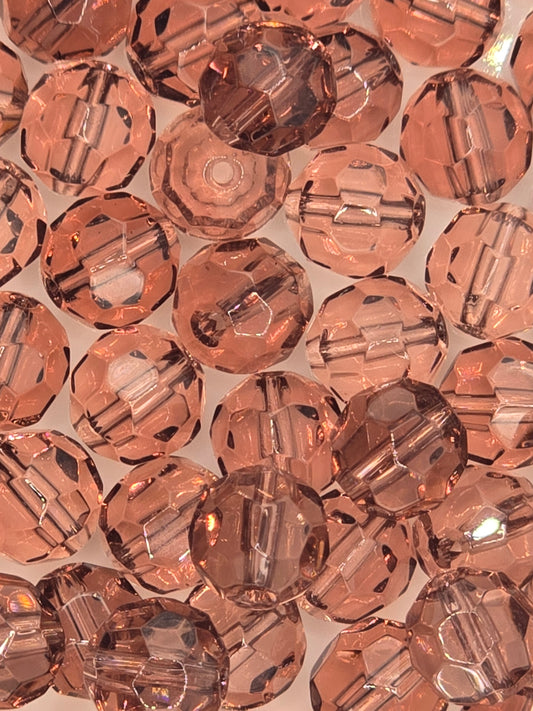 Czech 6mm Fire Polish Facet Rounds - Amethyst - 25 pcs