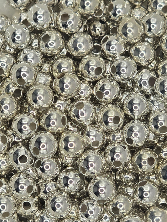 Silver Plate 4mm Round Spacer Beads - Pack 30