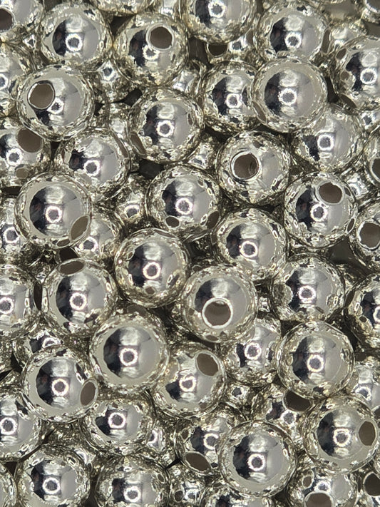 Silver Plate 5mm Round Spacer Beads - Pack 20