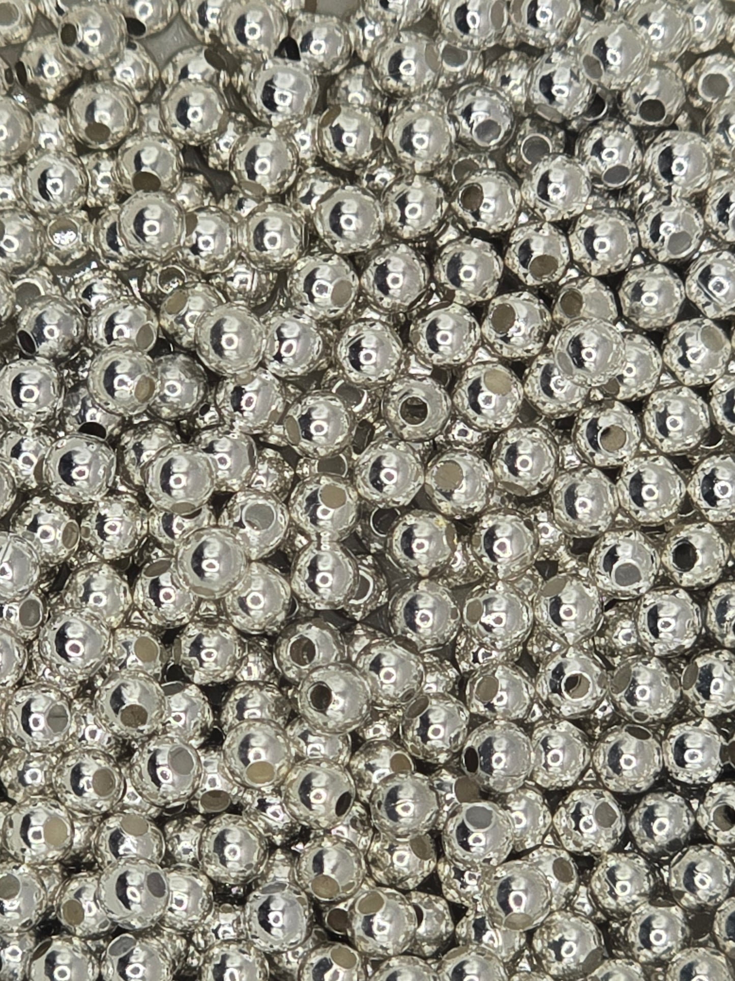 Silver Plate 2.4mm Round Spacer Beads - Pack 50