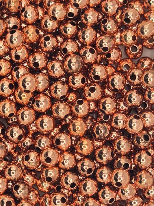 Bright Copper 3mm Round Spacer Beads - Pack 40