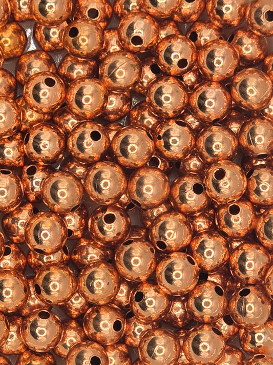 Bright Copper 4mm Round Spacer Beads - Pack 30