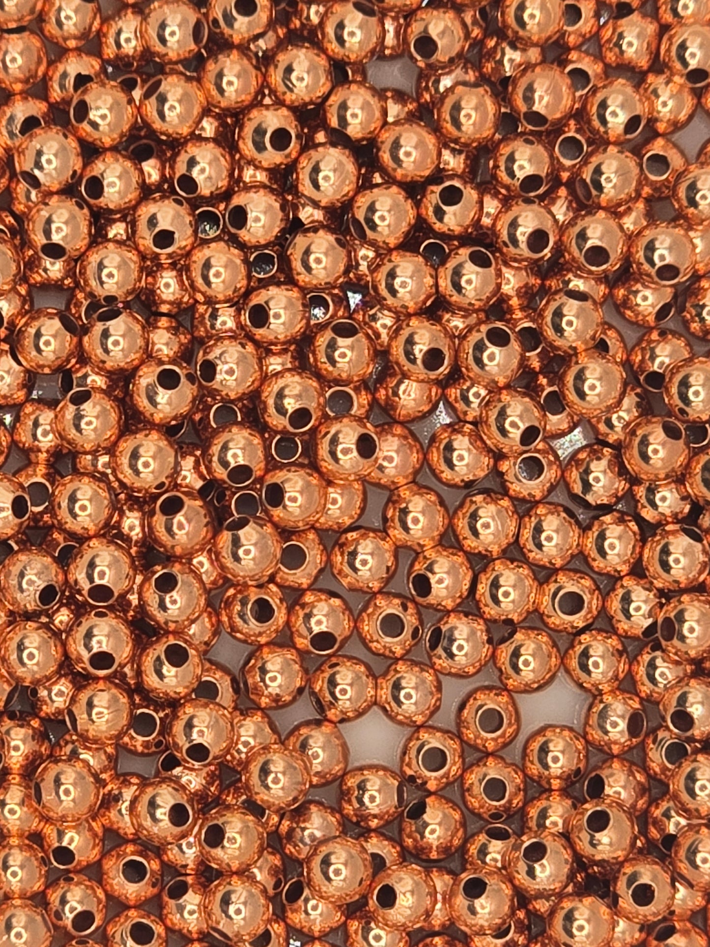 Bright Copper 2.4mm Round Spacer Beads - Pack 50