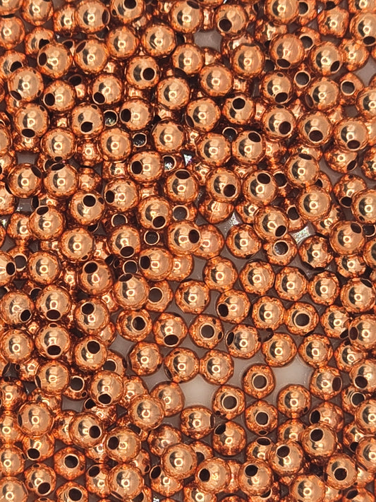 Bright Copper 2.4mm Round Spacer Beads - Pack 50