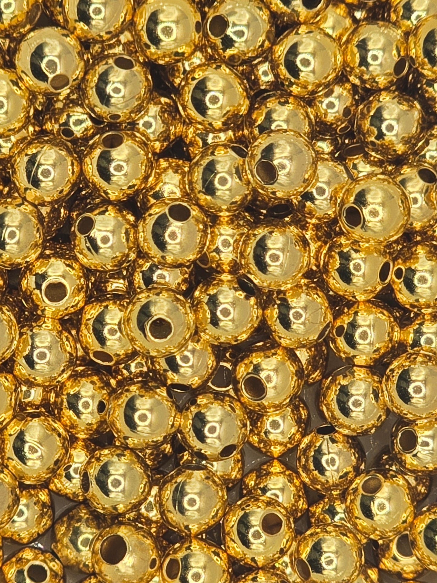 Gold Plate 4mm Round Spacer Beads - Pack 30