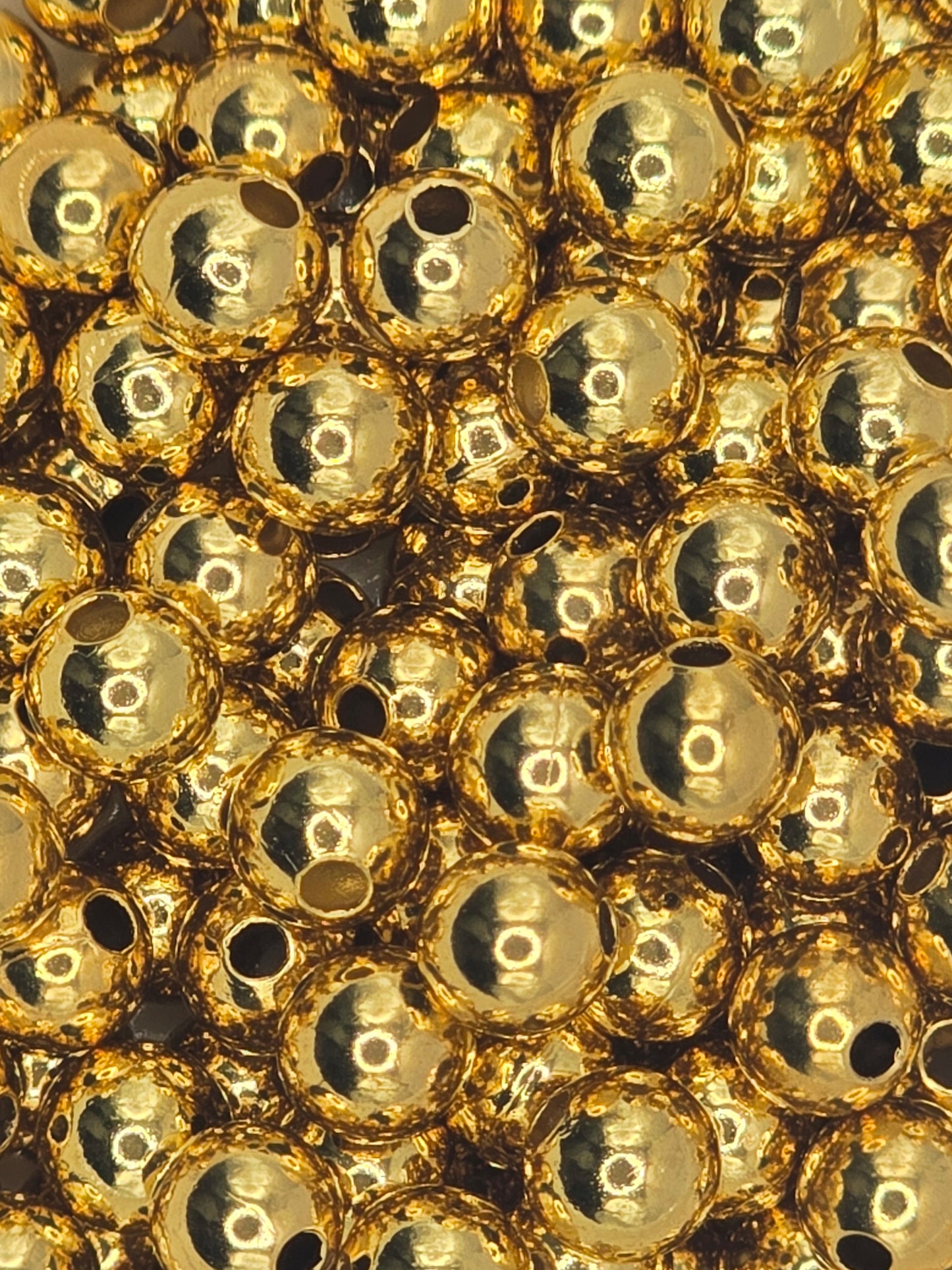 Gold Plate 5mm Round Spacer Beads - Pack 20