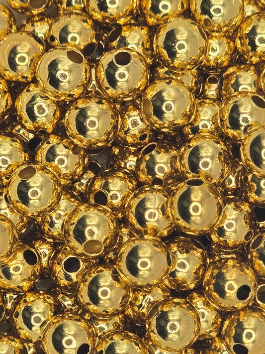 Gold Plate 5mm Round Spacer Beads - Pack 20