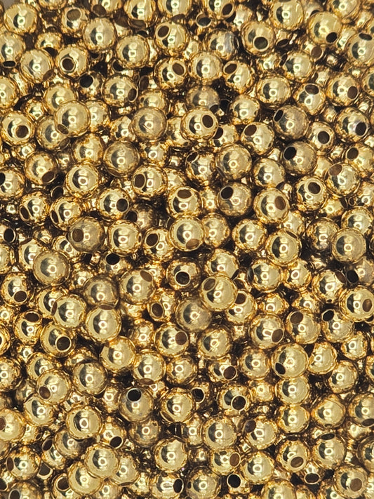 Gold Plate 2.4mm Round Spacer Beads - Pack 50