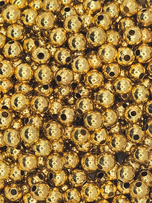 Gold Plate 3mm Round Spacer Beads - Pack 40