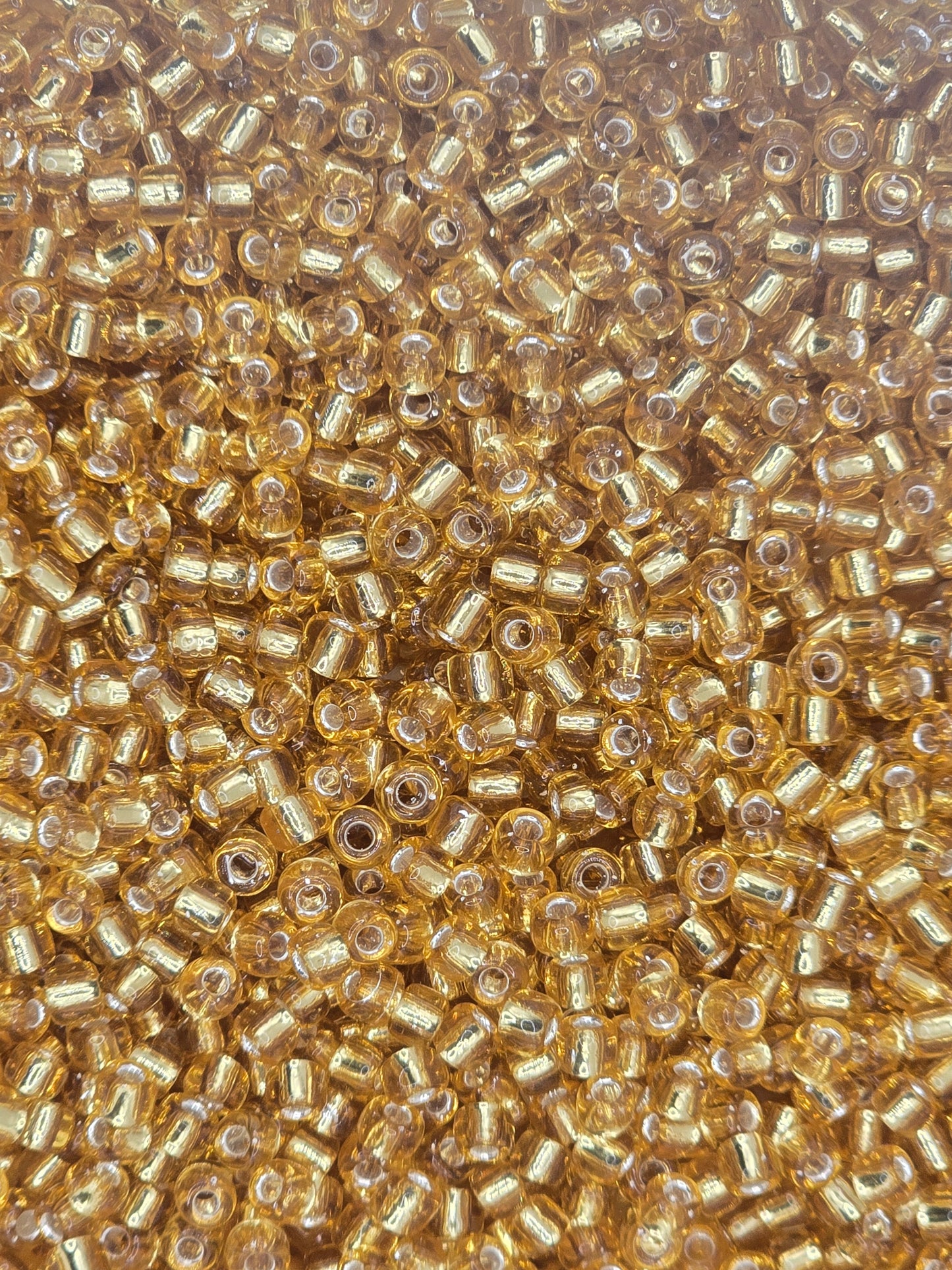 Czech #8 Seeds - Silver Lined Medium Gold - 10 grams