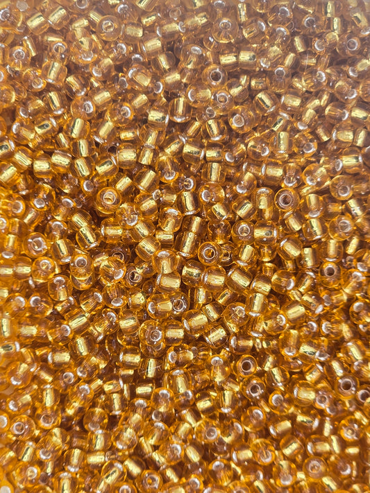 Czech #8 Seeds - Silver Lined Dark Gold - 10 grams