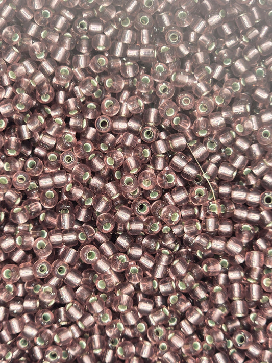 Czech #8 Seeds - Silver Lined Amethyst - 10 grams